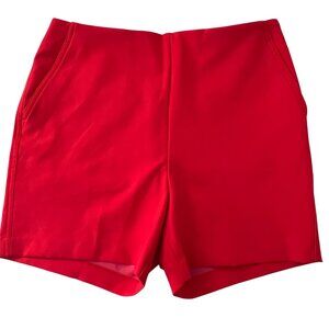 Rachel Zoe Women Pull-On Trouser Short Stretch High Waisted Cherry-red Size 6